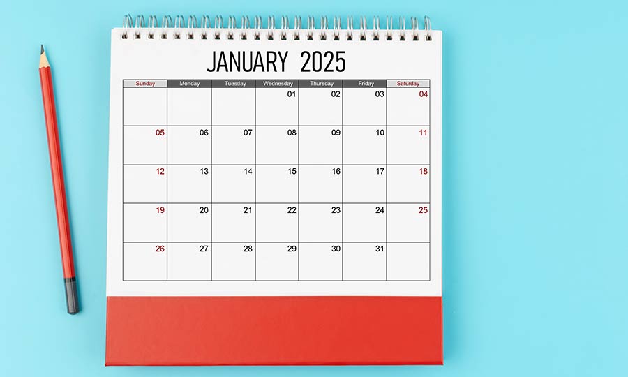 calendar for january 2025